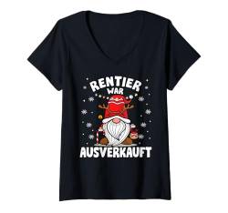 Damen Weihnachten T-Shirt Damen Geschenke Elch Lustiges Weihnachts T-Shirt mit V-Ausschnitt von Weihnachtsshirt Weihnachten Outfit Bekleidung Xmas