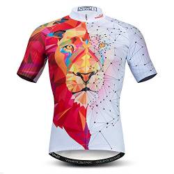 Weimostar Sommer Herren Radtrikot Kurzarm Mountainbike Rennrad Shirt, 3D-Löwe, Mittel von Weimostar