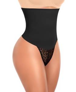 Werkiss Damen Bauchweg Spitze String Tanga Lace Thong(#N Schwarz-hohe Taille-Thong-News, XL) von Werkiss