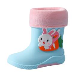 Gummistiefel Kinder Regenschuhe Wasserdicht Rutschfest Gummistiefel mit Herausnehmbarem Innenfutter Matschstiefel Atmungsaktiv Gefüttert Wasserstiefel Bequem Leichte (Light Blue, 31 Big Kids) von Wesaloes