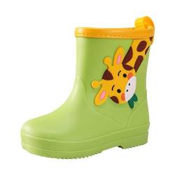 Gummistiefel Kinder Wasserschuhe Mädchen Regenschutz Schuhe Kinderschuhe Wasserschuhe Kinder Stiefel Outdoor Stiefel Jungen Cartoon Regenstiefel Gummistiefel Kleinkind Rain (Green, 33.5 Big Kids) von Wesaloes