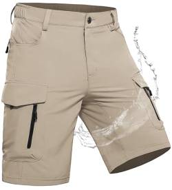 Wespornow Kurze Hosen Herren Cargo Shorts Herren mit 7 Taschen Bermuda Arbeitshosen Männer Kurz Cargohose Wanderhose Chino Stretch Sommer MTB Hose Wandershorts Arbeitsshorts Sweathose(Beige, S) von Wespornow