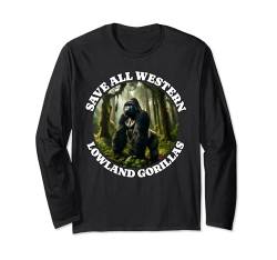 Westlicher Flachland Gorilla Save Western Lowland Gorilla Langarmshirt von Westlicher Flachland Gorilla Designs Herren Damen