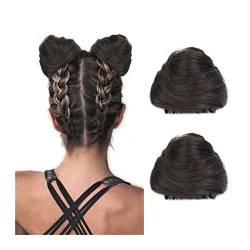 Brötchen-Haarteil 2 Stück Donut-Chignon-Kunsthaarteile, Dutt-Verlängerung, Mini-Klauen-Clip in unordentlicher Haar-Dutt-Verlängerung, Perücke, Zubehör for Frauen und Mädchen, Katzenohren-Haar Haarteil von Wfxjyg2223