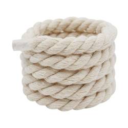 Whakano 2 Paar Dicke Schnürsenkel 1 cm Breit Schuhbänder,Schnürsenkel Rund,Reißfeste Rope Laces für DIY Schuhbänder,Ersatz Shoelaces für Sneaker,Laufschuhe,Sportschuhe,Freizeitschuhe,Beige,130cm von Whakano