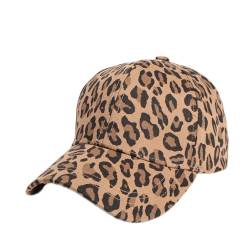 Whakano Baseballkappe für Herren und Damen Kappe,Sommer Basecap,Baseball Cap Verstellbar,Baseball Mütze,Outdoor Sonnenschutz,Sport Cap,Sonnenmütze für Sport,Kappen Hüte UV-Schutz,Leopard Kaffee von Whakano