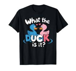 Was ist das für eine Ente? Gender Reveal Baby Shower Party T-Shirt von What the Duck Gender Reveal Apparel