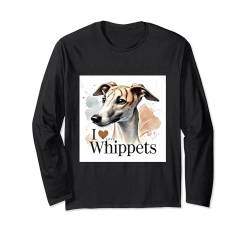 Englisches Whippet-Shirt, Miniatur, Whippet, Mutter, Vater, Hund Langarmshirt von Whippet Gifts and Doggie Shirts