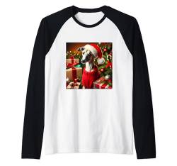 Weihnachtshemd für Whippet, Miniatur, Whippet, Mutter, Vater, Hund Raglan von Whippet Gifts and Doggie Shirts