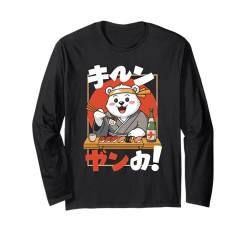 Weißer Eisbär Japanischer Essen Sushi Chef Kawaii Anime Langarmshirt von WhitePolarBearAxis1