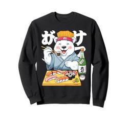 Weißer Eisbär Japanischer Essen Sushi Chef Kawaii Anime Sweatshirt von WhitePolarBearAxis1