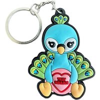 Whitehouse Leisure International Ltd Schlüsselanhänger Schlüsselanhänger Kinder Mini Anhänger keychain Love Hearts Pfau, Schlüsselanhänger von Herzen ein Geschenk für Mädchen und Jungen 6 cm von Whitehouse Leisure International Ltd