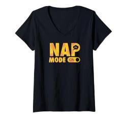 Damen Nickerchen-Modus auf lustig T-Shirt mit V-Ausschnitt von Wholesome Napping Essentials For Nap Time