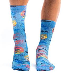 Wigglesteps | Men's Calf Length Socks | Vintage Airplanes Collection | EU 41-46 (Light Blue) von Wigglesteps