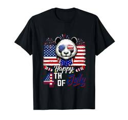Happy 4th Of July Panda Sunglasses Patriotic US Flag T-Shirt von Wild Animal 4th Of July Costume