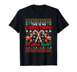 My Christmas Pajama Shirt Two Cute Reindeer Sweater Team T-Shirt von Wild Animal Christmas Costume