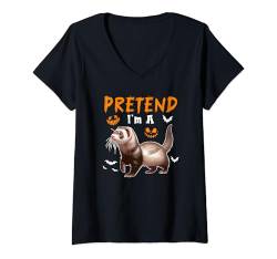 Damen Pretend I'm A Ferret Halloween Costume Animal Lover Kids T-Shirt mit V-Ausschnitt von Wild Animal Halloween Costume