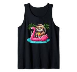 Faultier Sonnenbrille auf Flamingo Süßes Float Kostüm Sommer Tank Top von Wild Animal Vacations Costume