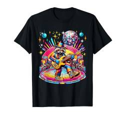 Raccoon Sunglasses Playing Guitar Colorful Costume Disco T-Shirt von Wild Animal Vacations Costume