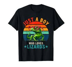 Vintage Retro A Boy Loves Lizards Animal Sunglasses Lover T-Shirt von Wild Animal Vacations Costume