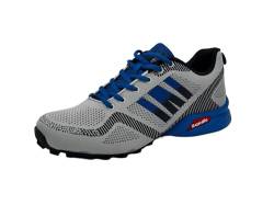 Wildora Damen Herren Wanderschuhe Bequeme Trail Running Trekkingschuhe (Grau-Navy-Königblau,43) von Wildora