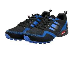 Wildora Damen Herren Wanderschuhe Bequeme Trail Running Trekkingschuhe (Schwarz-Königsblau,42) von Wildora