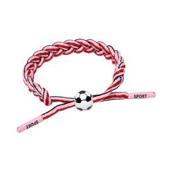 Verstellbares Team-Armband, Fußball-Armbänder, verstellbares Charm-Armband, Teamspieler, Freundschaftsschnur, Metall, Sekundärer Stein von Wilitto