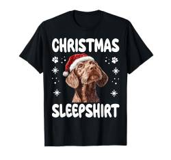 Wirehaired Vizsla Hunde-Nachthemd Pyjama Weihnachten Sleepshirt T-Shirt von Wirehaired Vizsla Christmas Dog Pajamas &