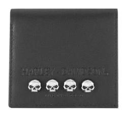 Harley-Davidson Damen Tough Luck Doppelfalt-Geldbörse mit RFID-Schutz, Schwarz, Schwarz, 3.75" x 3.5" von HARLEY-DAVIDSON