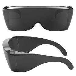 Wise Eyewear Cover-Ups Schwarze Sonnenbrille zum Überziehen – Rundum-Sonnenbrille – Menschen, die in der Sonne eine verschreibungspflichtige Brille tragen (Schwarz) von Wise Eyewear