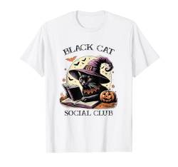 Schwarze Katze Social Club Mythic Halloween Hexe Party Kostüm T-Shirt von Witchy Halloween Costume & Halloween Party Gift