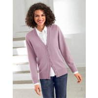 Witt Damen Strickjacke mit Zipper an Saum und Ärmeln, altrosé von Witt