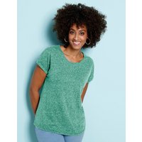 Witt Damen T-Shirt in Melange-Optik, blaugrün von Witt