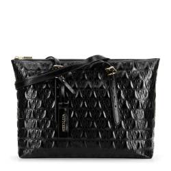 Wittchen Shopper-Tasche Aus Gestepptem Leder Für Damen Schwarz Elegance Naturleder von Wittchen