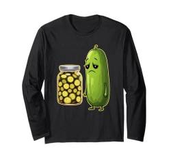 Lustiges Gewürzgurken Outfit Gurke Cartoon Gewürzgurke Comic Langarmshirt von Witzige Gurken Grafik Humor Illustration Sarkasmus