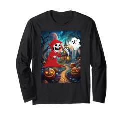 Sensenmann Halloween Kostüm Kinder lustiges Party Grusel Langarmshirt von Witzigee Halloween Kinder Party Kostüm Deko Jungs