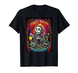 Sensenmann Halloween Kostüm Kinder lustiges Party Grusel T-Shirt von Witzigee Halloween Kinder Party Kostüm Deko Jungs