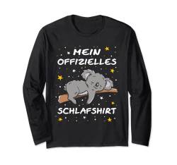 Offizielles Schlafshirt Süßer Koala Pyjama Nachthemd Langarmshirt von Witziger Spruch für Langschläfer Morgenmuffel