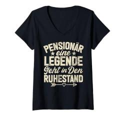 Damen Pensionär Eine Legende Geht In Den Ruhestand Arbeitskollegen T-Shirt mit V-Ausschnitt von Witziges Design für Pensionierung und Ruhestand