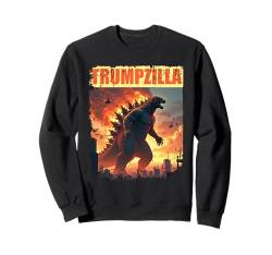 Trumpzilla Outfit Lustiges Donald Trump Retro Poster Design Sweatshirt von Witziges Trump Vintage Distressed Plakat Kostüm