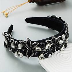 Barock Glänzend EN8 Kristall Blume Schmuck Stirnband Haarschmuck Für Frauen Hochzeit Party Schwarz von Wjnvfioo