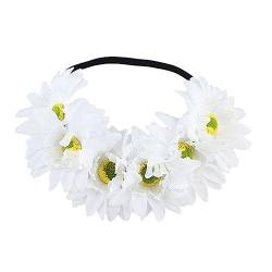 Dünnes seitliches Stirnband, Kunstblumen, elastisch, für Hochzeit, Party, Frisur von Woedpez