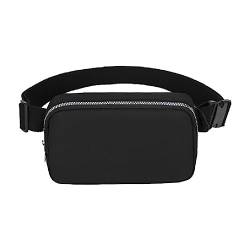 Fashion Nylon Waist Packs for Women Fanny Belt Bag Festival Bum Bags Crossbody Shoulder Purse Travel Sports Workout Nylon Waist Pack, Schwarz von Woedpez