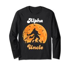 Alpha Onkel Wolf passt zum Familienstamm Wolves Moon Langarmshirt von Wolf Family Tees