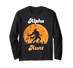 Alpha Tante Wolf Matching Family Tribe Wolves Moon Tante Langarmshirt von Wolf Family Tees