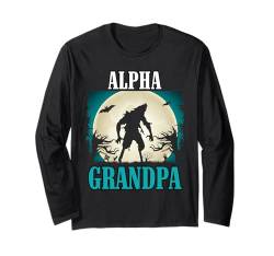 Wolf Alpha Grandpa Matching Tribe Camping Pack Vatertag Langarmshirt von Wolf Family Tees