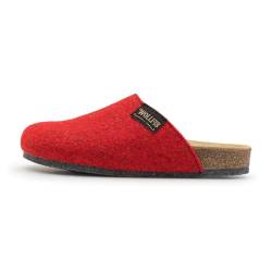 WollFis Bio Filzclogs in Rot I Größe 41 I Elegante Filzpantoffeln aus hochwertigem Kork & Wollfilz I Warme Unisex-Hausschuhe mit ABS Sohle I ergonomisch, atmungsaktiv & rutschfest von WollFis