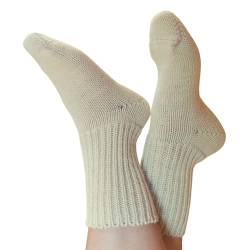 Wollblüte Wollsocke // dicke Socken Damen & Herren // die perfekte Wintersocke für Bett, Sofa und unterwegs (38-39, weiß) von Wollblüte