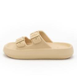 Wollky 100% EVA superweiche, rutschfeste Badelatschen Damen | Stylische & langlebige Innen-/Außenschuhe Herren (Wolke Beige) (Wolke Beige, EU Schuhgrößensystem, Erwachsene, Numerisch, M, 37) von Wollky