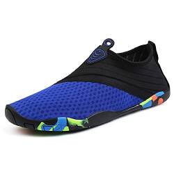 Wondamo Badeschuhe Wasserschuhe Strandschuhe Schnell Trocknend Schwimmschuhe Breathable rutschfest Fitnessschuhe Aquaschuhe Surfschuhe für Herren Damen (66SBlau, EU41) von Wondamo